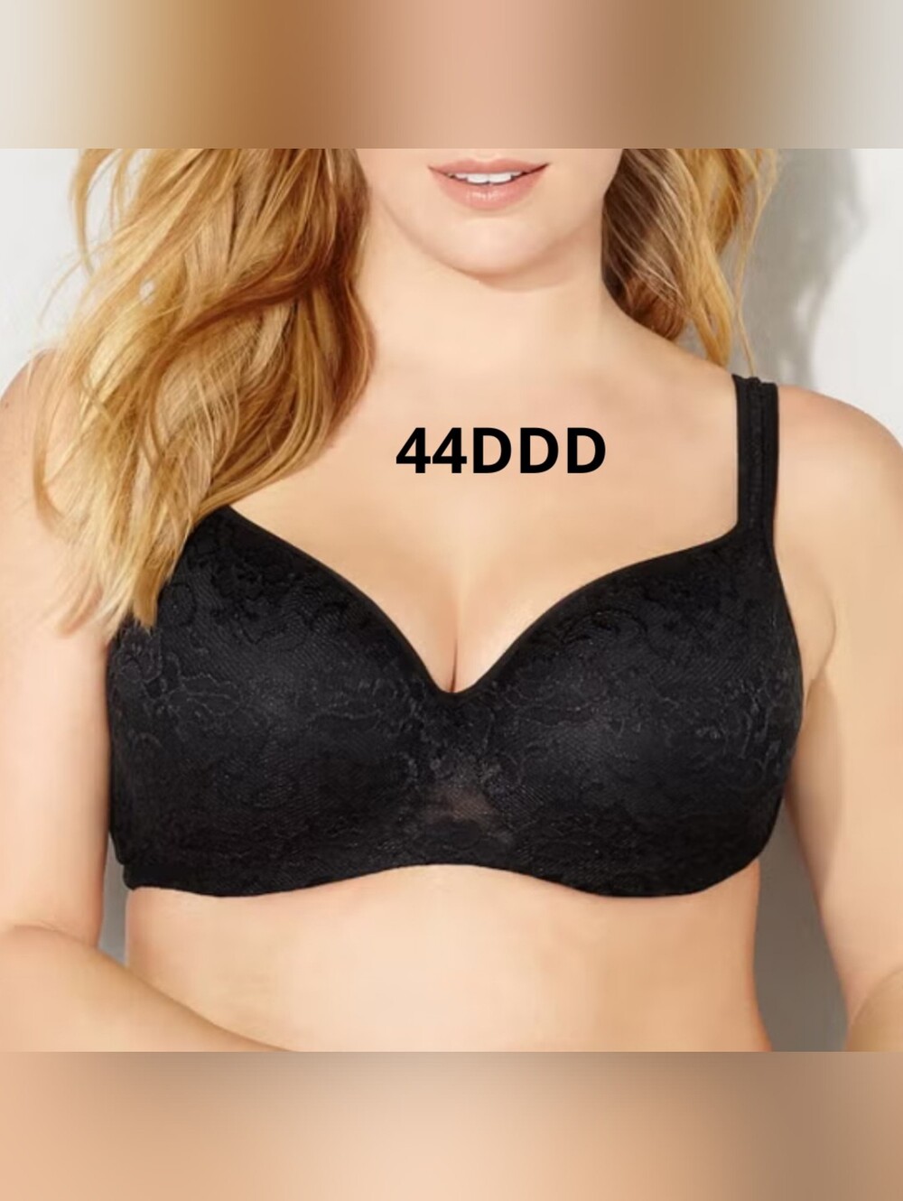44DDD Avenue Lace Balconette Black Bra